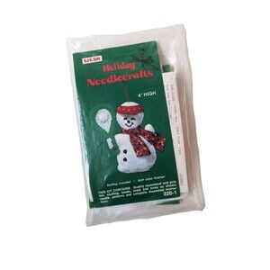Vintage Titan Holiday Needlecrafts Felt Ornament Kit Tennis Snowman Unopened 4"